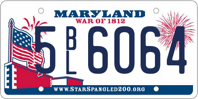MD license plate 5BL6064