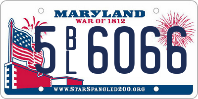 MD license plate 5BL6066