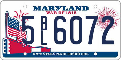 MD license plate 5BL6072