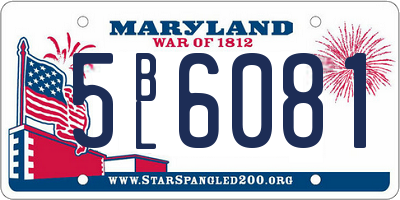 MD license plate 5BL6081