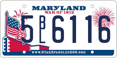 MD license plate 5BL6116