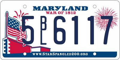 MD license plate 5BL6117