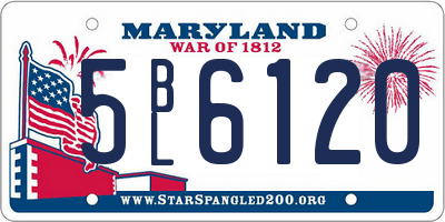 MD license plate 5BL6120