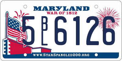 MD license plate 5BL6126
