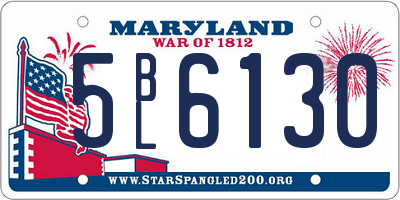 MD license plate 5BL6130