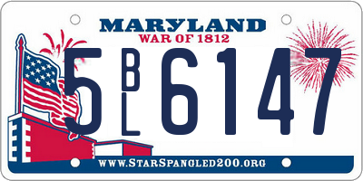 MD license plate 5BL6147