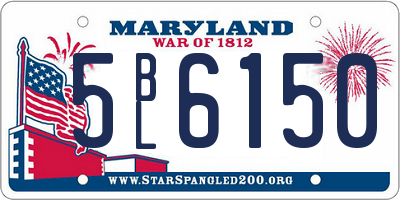 MD license plate 5BL6150