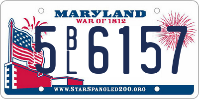 MD license plate 5BL6157
