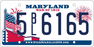 MD license plate 5BL6165