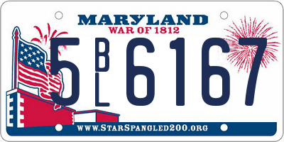 MD license plate 5BL6167