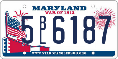 MD license plate 5BL6187