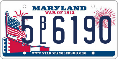 MD license plate 5BL6190