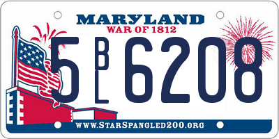 MD license plate 5BL6208
