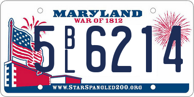 MD license plate 5BL6214