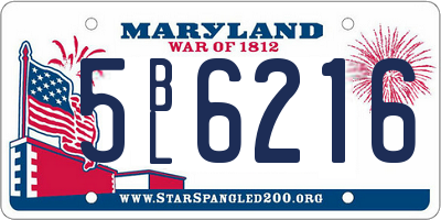 MD license plate 5BL6216