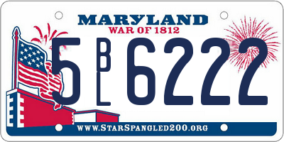 MD license plate 5BL6222