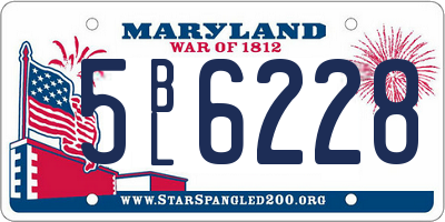 MD license plate 5BL6228