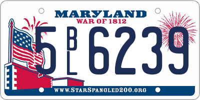 MD license plate 5BL6239