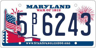 MD license plate 5BL6243