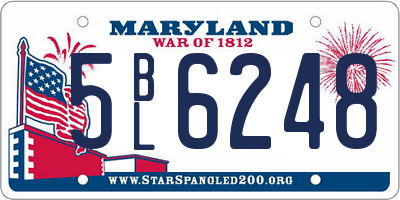 MD license plate 5BL6248