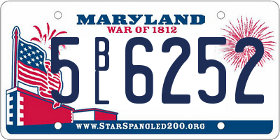 MD license plate 5BL6252