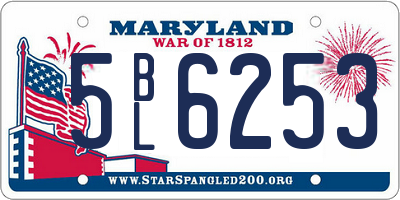 MD license plate 5BL6253