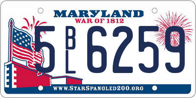 MD license plate 5BL6259