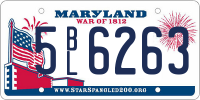 MD license plate 5BL6263