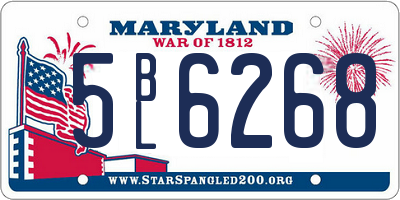 MD license plate 5BL6268