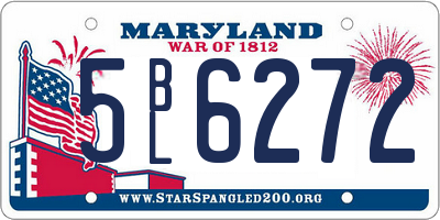 MD license plate 5BL6272