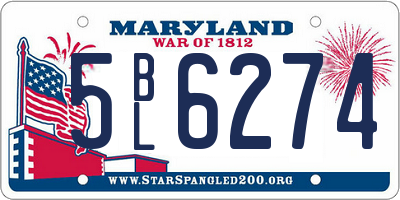 MD license plate 5BL6274