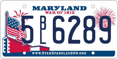 MD license plate 5BL6289