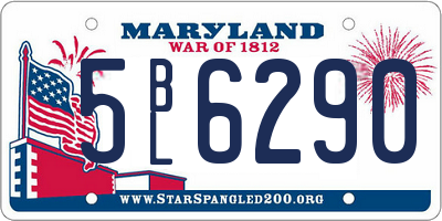 MD license plate 5BL6290