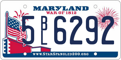 MD license plate 5BL6292