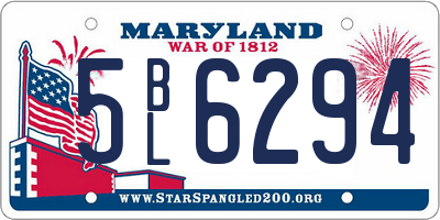 MD license plate 5BL6294