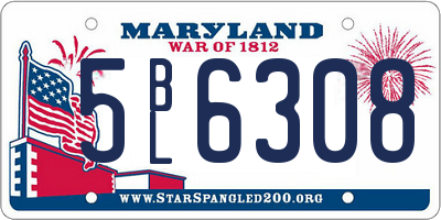 MD license plate 5BL6308
