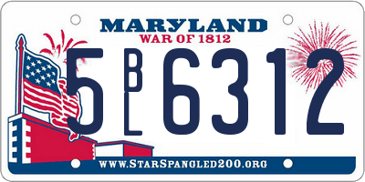MD license plate 5BL6312