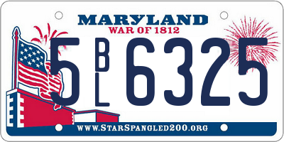 MD license plate 5BL6325