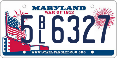 MD license plate 5BL6327