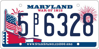 MD license plate 5BL6328