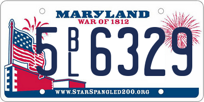 MD license plate 5BL6329