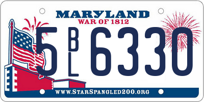 MD license plate 5BL6330