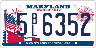 MD license plate 5BL6352