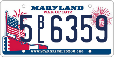 MD license plate 5BL6359