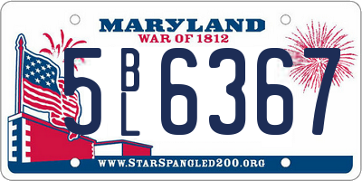 MD license plate 5BL6367