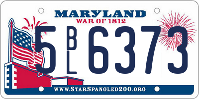 MD license plate 5BL6373