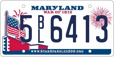 MD license plate 5BL6413