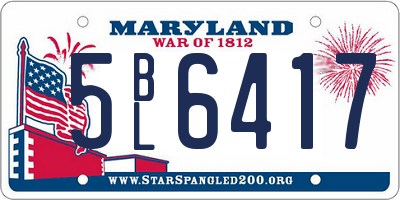 MD license plate 5BL6417