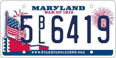MD license plate 5BL6419