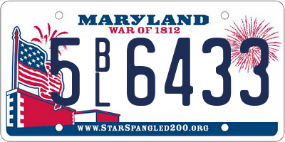 MD license plate 5BL6433